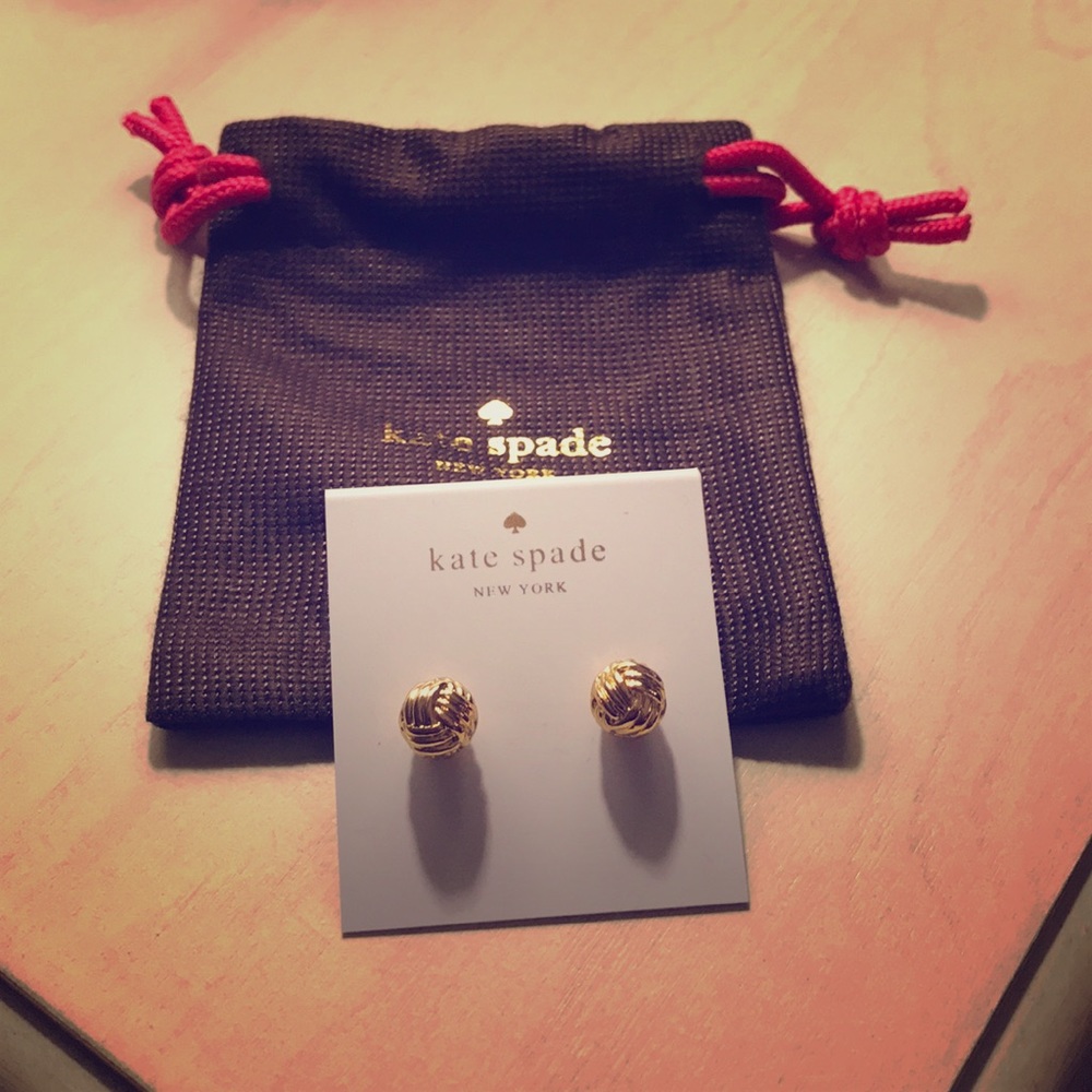 kate Spade gold knitted earrings